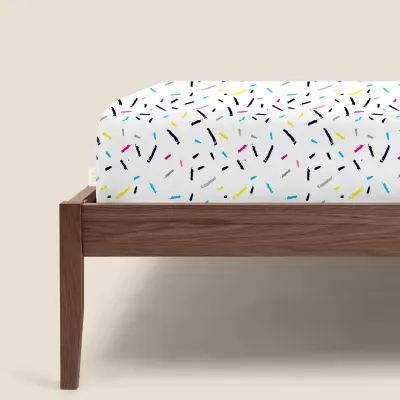 Простынь на резинке в детскую кроватку 60х120 см COLOR LINES COSAS белый