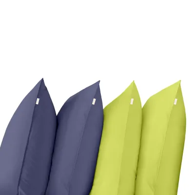 Набір наволочок COSAS DARK BLUE & LIME SET 50х70 см 4 шт Синій/лайм