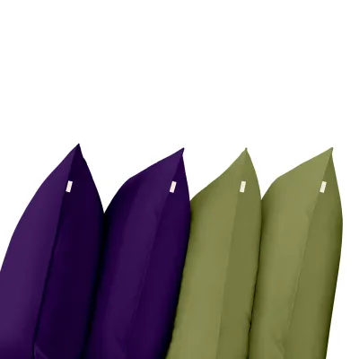 Набор наволочек COSAS DARK PLUM&AVOCADO SET 50х70 см 4 шт Фиолетовый/Авокадо