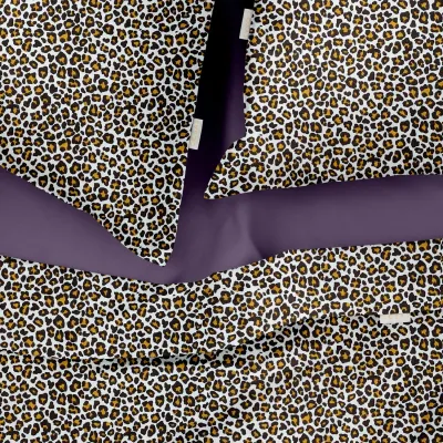 Двуспальная постель с простыней на резинке Leopard CS7 COSAS Бежевый 180х220 см