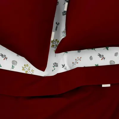 Двоспальна постіль з простирадлом на гумці Ruby CS4 COSAS Бордовий 180х220 см Двоспальна постіль з простирадлом на гумці Ruby CS4 COSAS Бордовий 180х220 см