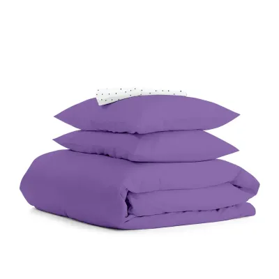 Двоспальна постіль з простирадлом на гумці COSAS Lavender CS8 180х220 см Різнокольоровий