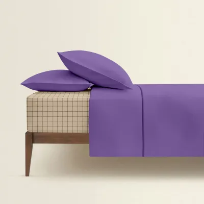 Семейная постель с простыней на резинке Lavender COSAS Орхидея 2х160х220 см