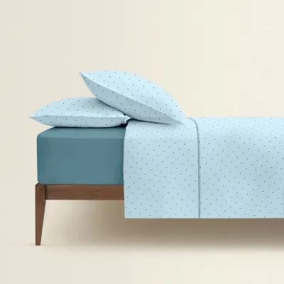 Сімейний комплект постільної білизни Mini Dots CS13 COSAS Блакитний 2х160х220 см