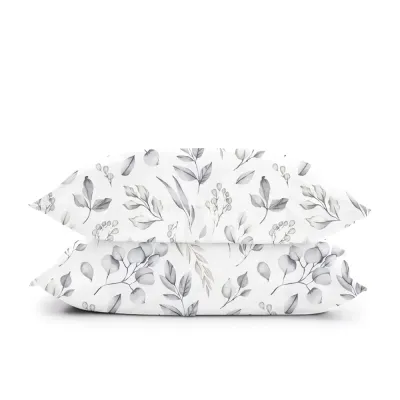 Двуспальная постель с простыней на резинке Steppe Flowers CS1 COSAS серый 180х220 см
