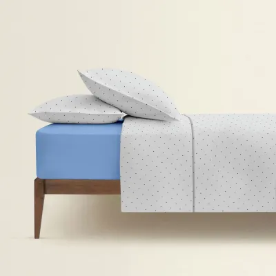 Двоспальна постіль з простирадлом на резинці Mini Dots CS32 COSAS сірий 180х220 см Двоспальна постіль з простирадлом на резинці Mini Dots CS32 COSAS сірий 180х220 см