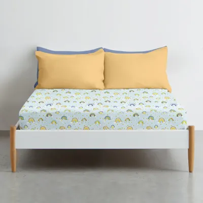 Простыня на резинке в детскую кроватку 60х120 см RAINBOW STAR BLUE COSAS Голубой