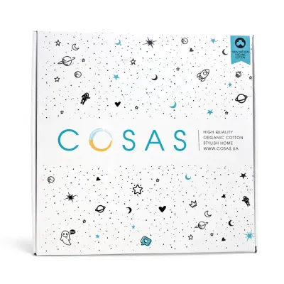 Простыня на резинке в детскую кроватку 60х120 см RAINBOW STAR BLUE COSAS Голубой