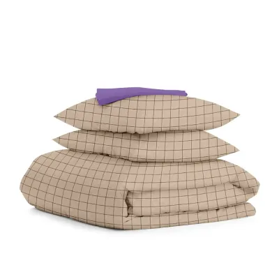 Полуторна постільна білизна BEIGE GEOMETRY CS3 COSAS Бежевий 160х220 см