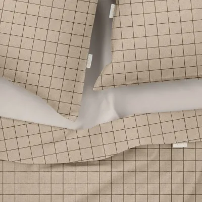 Полуторна постільна білизна BEIGE GEOMETRY CS7 COSAS Бежевий 160х220 см Полуторна постільна білизна BEIGE GEOMETRY CS7 COSAS Бежевий 160х220 см