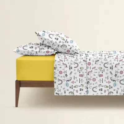 Полуторна постільна білизна UNICORN SWEETS CS5 COSAS Білий 160х220 см