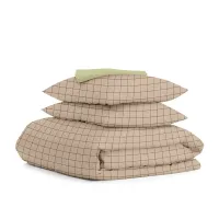 Двоспальна постіль з простирадлом на гумці Beige Geometry CS3 COSAS Бежевий 180х220 см Двоспальна постіль з простирадлом на гумці Beige Geometry CS3 COSAS Бежевий 180х220 см