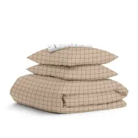 Семейная постель с простыней на резинке BEIGE GEOMETRY CS8 COSAS Бежевый 2х160х220 см