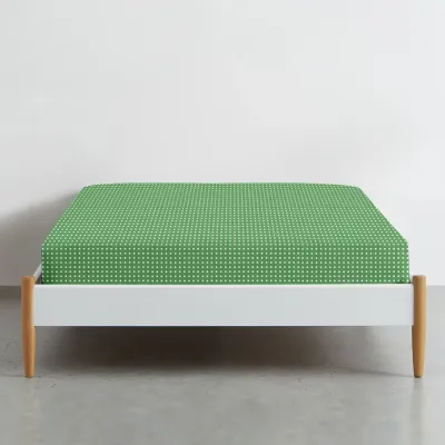 Простирадло на резинці в дитяче ліжечко 60х120 см GREEN DOTS CS1 COSAS Зелений