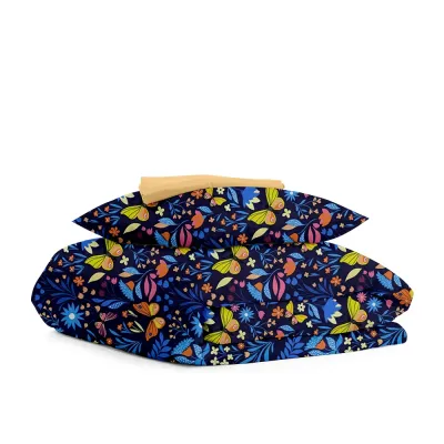 Подростковое постельное белье FAIRY BUTTERFLY COSAS Синий 160х220 см Подростковое постельное белье FAIRY BUTTERFLY COSAS Синий 160х220 см