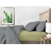 Євро постіль з простирадлом на гумці SHADOW CS10 COSAS Графіт 200х220 см