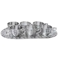 Чашки на подносе 6 шт Persephone SS33032 Sabefet Чашки на подносе 6 шт Persephone SS33032 Sabefet