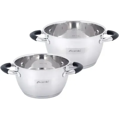 Набор 2 кастрюли Marsaili 1.8л 2.5л с силиконовыми ручками DP36503 Kamille