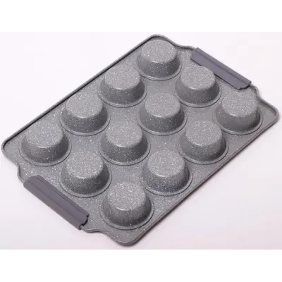 Форма для выпечки кексов Marble 38х26 см 12 ячеек Kamille DP37123