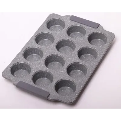 Форма для выпечки кексов Marble 38х26 см 12 ячеек Kamille DP37123