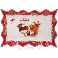 Блюдо фарфорове З Різдвом! 25х16см DP66519 BonaDi