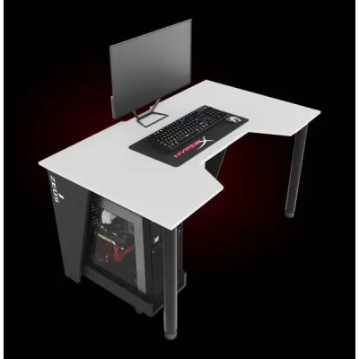 Геймерский игровой стол ZEUS GAMER-2 белый с черным Геймерский игровой стол ZEUS GAMER-2 белый с черным