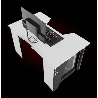 Геймерский игровой стол ZEUS GAMER-2 белый с черным Геймерский игровой стол ZEUS GAMER-2 белый с черным
