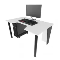 Геймерський ігровий стіл ZEUS GAMER-2 білий з чорним Геймерський ігровий стіл ZEUS GAMER-2 білий з чорним