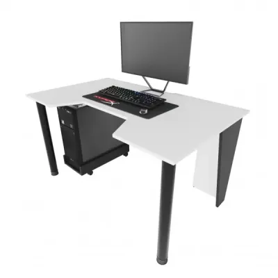 Геймерский игровой стол ZEUS GAMER-2 белый с черным