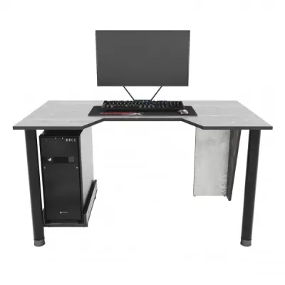 Геймерский игровой стол ZEUS™ GAMER-2 бетон с черной кромкой
