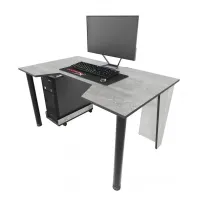 Геймерський ігровий стіл ZEUS™ GAMER-2 бетон із чорною кромкою
