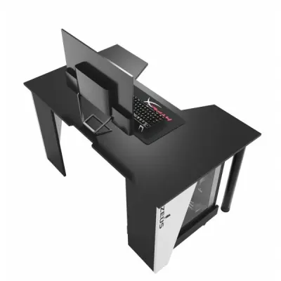 Геймерський ігровий стіл ZEUS GAMER-2 чорний з білим