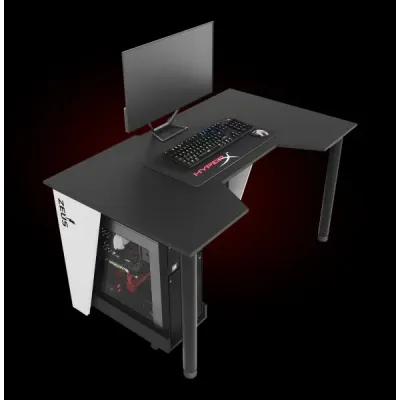 Геймерський ігровий стіл ZEUS GAMER-2 чорний з білим