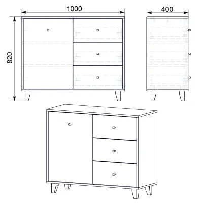 Комод Компанит 31 Орех экко (100х40х82 см) Комод Компанит 31 Орех экко (100х40х82 см)