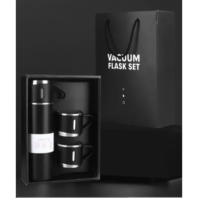Подарочный набор RIAS Vacuum Flask Set Термос с 3 чашками 0.5L Black (3_02997)