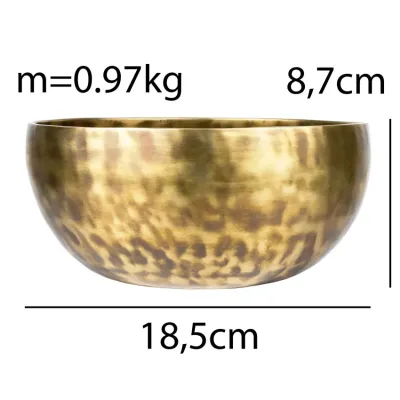 Тибетська співоча чаша Singing bowl Ручна холодна ковка 18,5/18,5/8,7 см Бронзовий (27407) Тибетська співоча чаша Singing bowl Ручна холодна ковка 18,5/18,5/8,7 см Бронзовий (27407)
