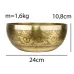Тибетская поющая чаша Singing bowl Мантра и пламя снаружи Раковина внутри Холодная ковка 24/24/10,8 см Бронзовый (27414) Тибетская поющая чаша Singing bowl Мантра и пламя снаружи Раковина внутри Холодная ковка 24/24/10,8 см Бронзовый (27414)