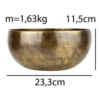 Тибетська співоча чаша Singing bowl Ручна холодна ковка 23,3/23,3/11,5 см Бронзовий (27410)