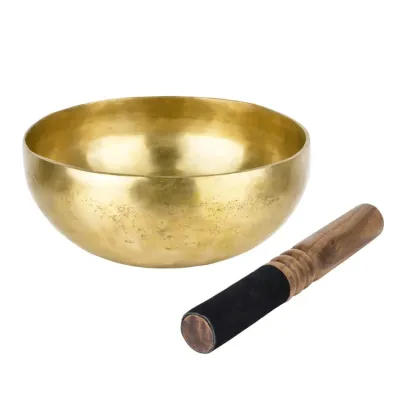 Поющая чаша Тибетская Singing bowl Ручная холодная ковка 19,3/19,3/8 см Бронза матовая (27400)