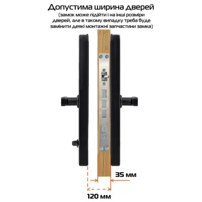 Биометрический замок NaviCat K1/M1 электронный с поддержкой приложения TUYA Black (3_02243)