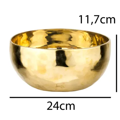 Співоча чаша Тибетська Singing bowl Ручна холодна ковка 24/24/11.7 см Бронза полірована (27398)