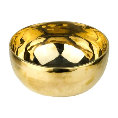 Співоча чаша Тибетська Singing bowl Ручна холодна ковка 24/24/11.7 см Бронза полірована (27398)