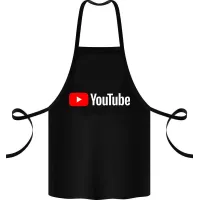 Фартук с принтом Кавун YouTube 68 см Черный
