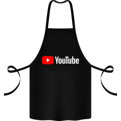 Фартук с принтом Кавун YouTube 68 см Черный