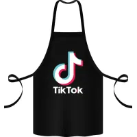 Фартук с принтом Кавун Tiktok logo 68 см Черный Фартук с принтом Кавун Tiktok logo 68 см Черный