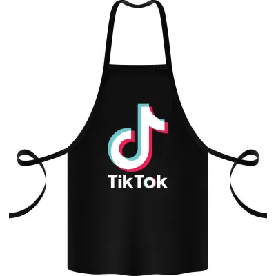 Фартук с принтом Кавун Tiktok logo 68 см Черный