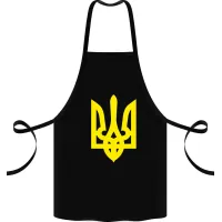 Фартук с принтом Кавун Герб Украины желтый 68 см Черный Фартук с принтом Кавун Герб Украины желтый 68 см Черный