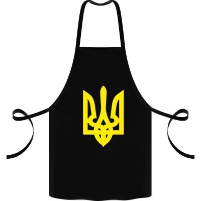 Фартук с принтом Кавун Герб Украины желтый 68 см Черный