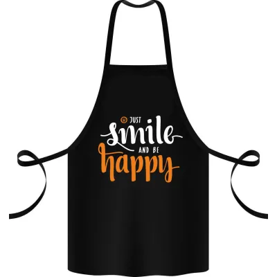 Фартук с принтом Кавун Just smile and be happy 68 см Черный