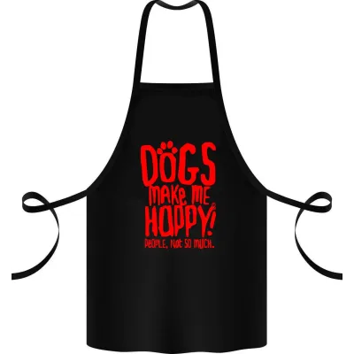 Фартук с принтом Кавун Dogs make me happy! 68 см Черный